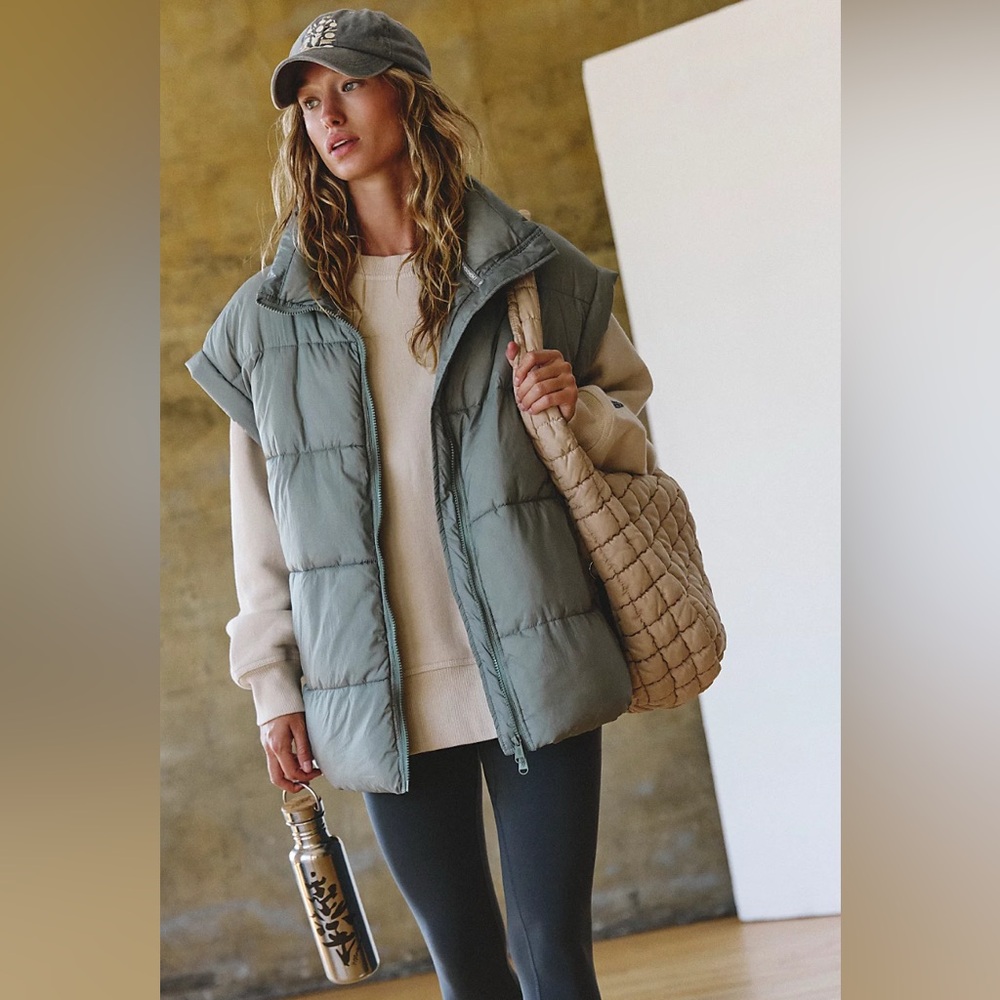 Free People Movement Green Puffer Vest